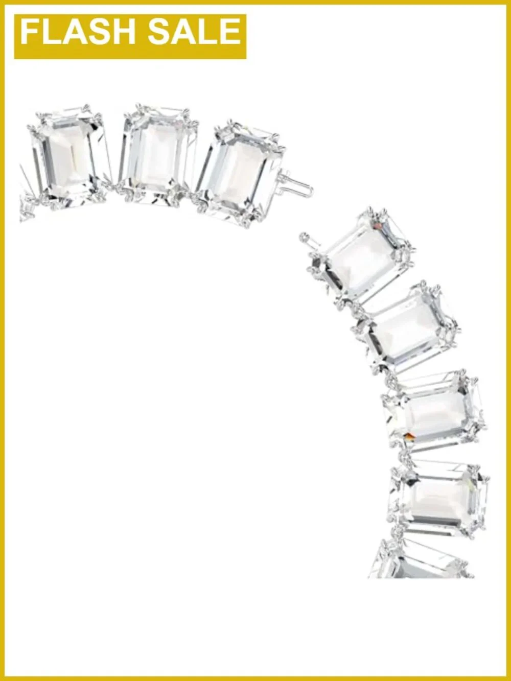 Crystal Octagon Necklace with Rhodium Plated Prong Settings